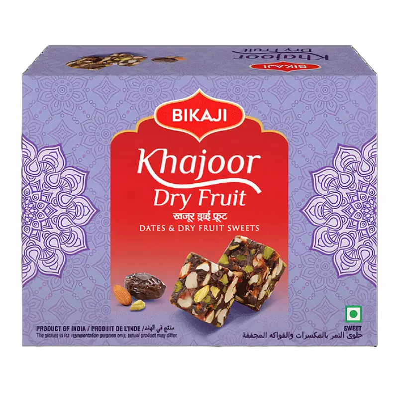 Bikaji Khajoor Dry Fruit Burfee (dates & Dry Fruits Sweet) 8.81Oz