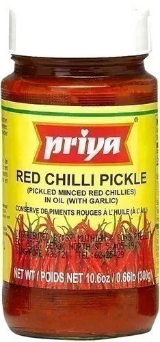 Priya Red Chili Pickle With Garlic 300Gm