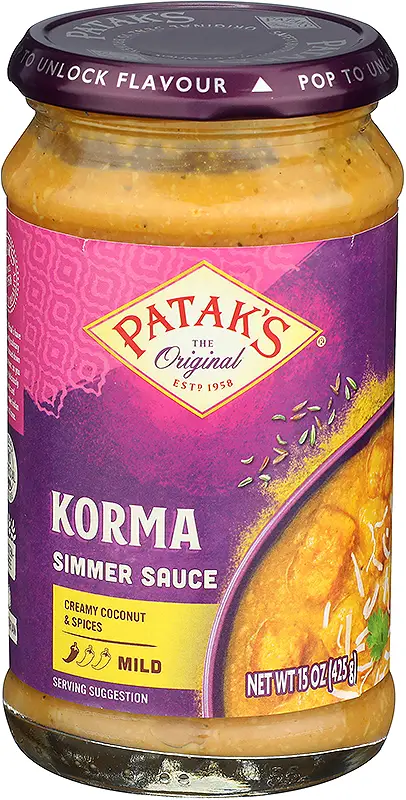 Patak's Korma Curry Simmer Sauce (rich Creamy Coconut - Mild) 15Oz