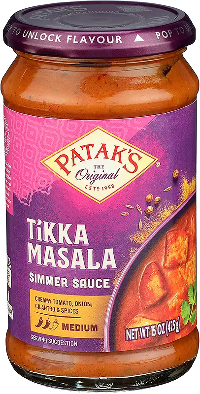 Patak's Tikka Masala Curry Simmer Sauce - Medium 15Oz