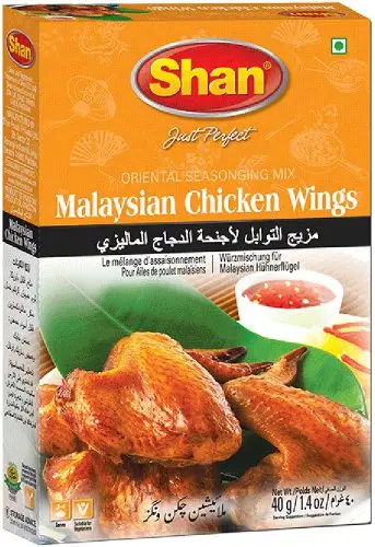 Shan Oriental Recipes - Malaysian Chicken Wings Spice Mix 40Gm