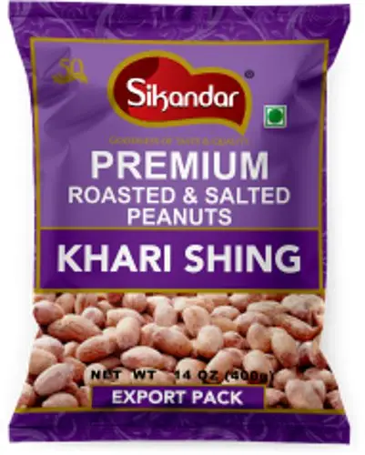 Sikandar Premium Roasted & Salted Peanuts - Khari Shing - With Husk 400Gm