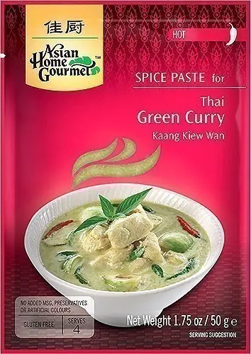 Asian Home Gourmet Thai Green Curry Spice Paste - Hot 50Gm