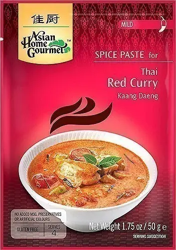 Asian Home Gourmet Thai Red Curry Spice Paste - Mild 50Gm