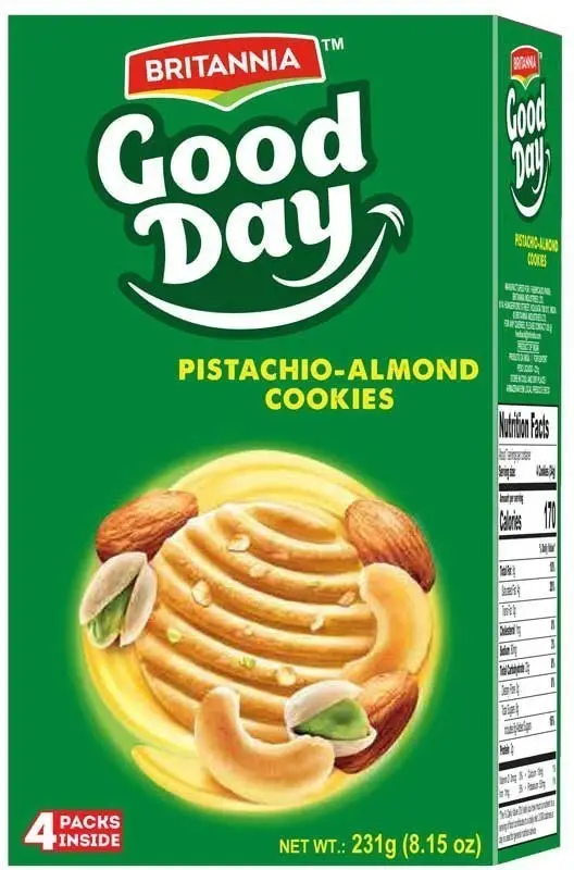 Britannia Good Day Pistachio & Almond Cookies 8.1Oz
