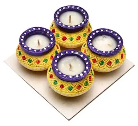 Designer Matki Diya 4Pack