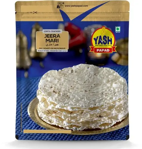 Yash Jeera Mari / Cumin Black Pepper Papad 200Gm