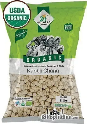 24 Mantra Organic Chick Peas / Kabuli Chana / Garbanzos 2Lbs