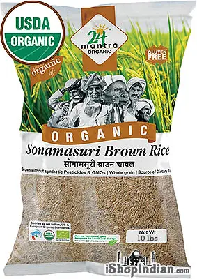24 Mantra Organic Brown Sona Masoori Rice 10Lbs