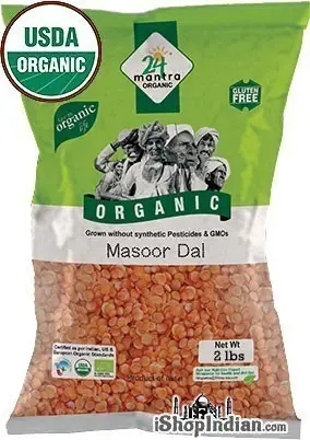 24 Mantra Organic Masoor Dal (red Lentil) 2Lbs