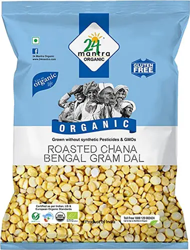 24 Mantra Organic Roasted Chana Dal (dalia Split) 2Lbs