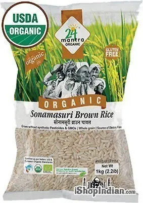 24 Mantra Organic Brown Sona Masoori Rice 2.2Lbs