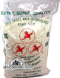 Three Horses Sweet Thai Rice (sanpatong) 5Lbs