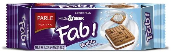 Parle Hide & Seek Fab! - Vanilla Cream Sandwich Cookies 112Gm