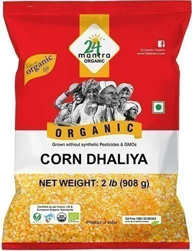24 Mantra Organic Corn Dhaliya (corn Grits / Polenta) 2Lbs