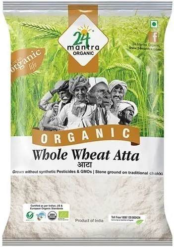 24 Mantra Organic Whole Wheat Flour (atta) 2.2Lbs