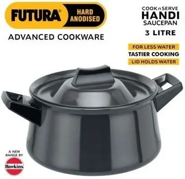 Futura Hard Anodised Handi (saucepan) - 3 Litre (l41) 1Count