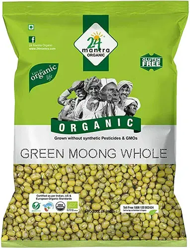 24 Mantra Organic Moong Whole (mung Beans) 4Lbs