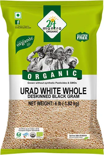 24 Mantra Organic Urad Whole Without Skin 4Lbs