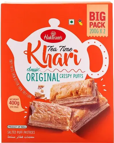 Haldiram's Tea Time Khari (puff Pastry) Classic Original 400Gm
