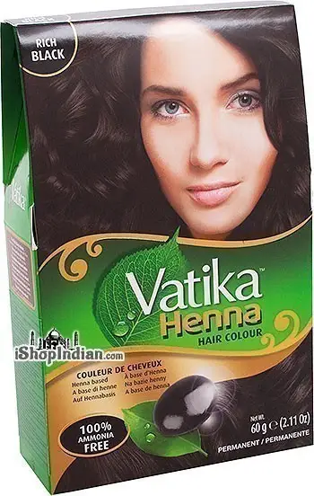 Vatika Henna Hair Colors - Rich Black 60Gm