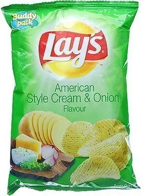 Lay's Cream & Onion Flavour Potato Chips 52Gm