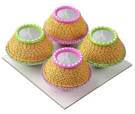 Gold Dori Diya 4Pack