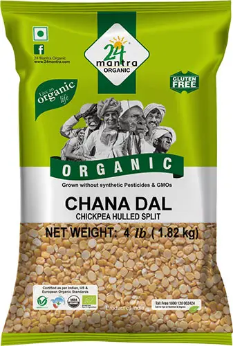 24 Mantra Organic Chana Dal / Bengal Gram 4Lbs