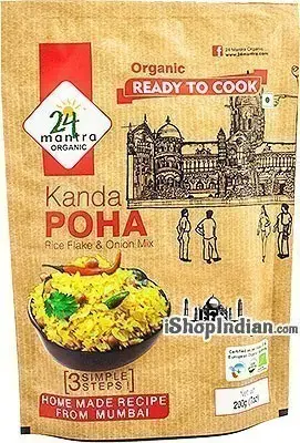 24 Mantra Organic Kanda Poha (rice Flakes & Onion Mix) - Ready To Cook 200Gm