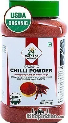 24 Mantra Organic Chili Powder  Jar 8Oz