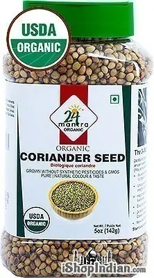 24 Mantra Organic Coriander Seeds  Jar 5Oz