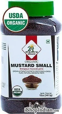 24 Mantra Organic Mustard Seeds (small)  Jar 12Oz