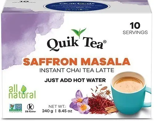 Quik Tea - Instant Saffron Masala Chai (10 Pack) 240Gm