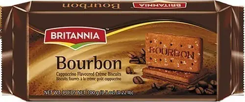 Britannia Bourbon Cappuccino Flavored Cream Biscuits 3.5Oz