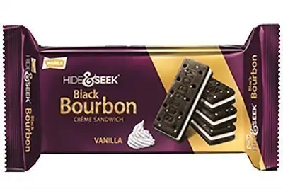 Parle Hide & Seek Black Bourbon Creme Sandwich - Vanilla 100Gm