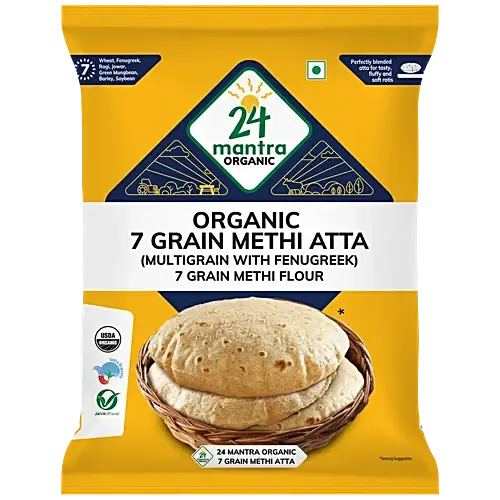 24 Mantra Organic 7 Grain Methi Atta / Flour 1Kg