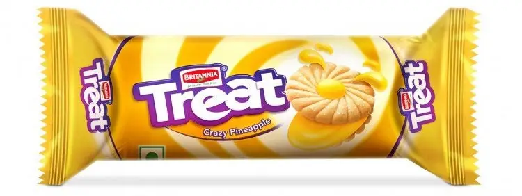 Britannia Treat Biscuits - Pineapple Cream Flavor 4.23Oz
