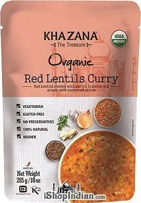 Khazana Organic Red Lentils Curry (ready-to-eat) 1Pack