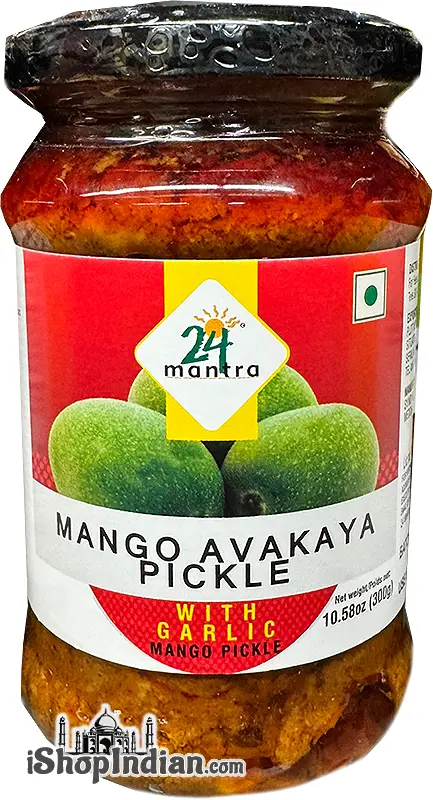 24 Mantra Mango Avakaya Pickle With Garlic 300Gm