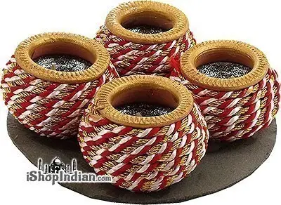Dandiya Matki Diya (red) 4Pack