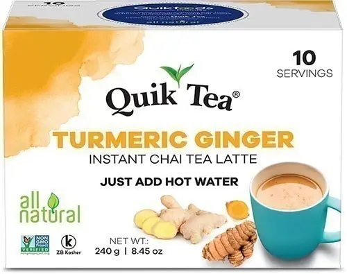 Quik Tea - Instant Turmeric Ginger Chai 8.5Oz