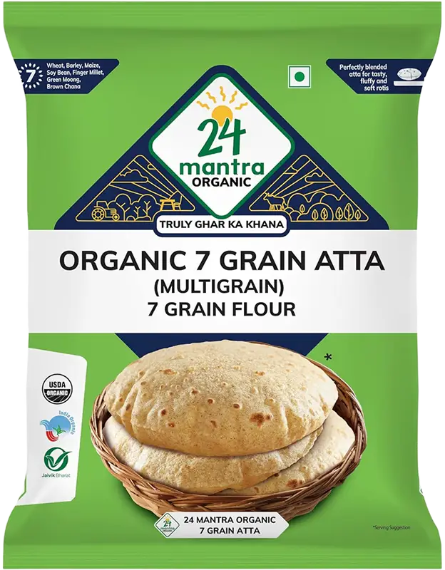 24 Mantra Organic 7 Grain Atta 11Lbs