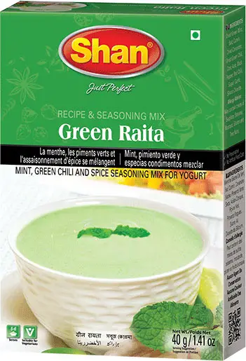 Shan Green Raita - Yogurt Seasoning Mix 40Gm