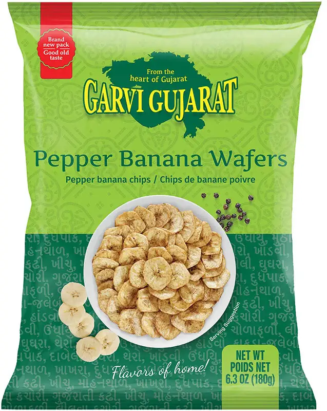Garvi Gujarat Pepper Banana Wafers 6.3Oz