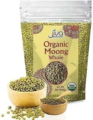 Jiva Organics Moong Whole (green Gram Whole) 2Lbs