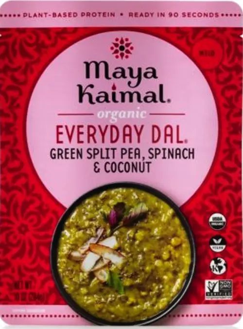 Maya Kaimal Organic Everyday Dal - Green Split Peas + Spinach + Coconut 1Pack