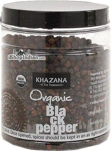 Khazana Organic Black Peppercorns 1Pack