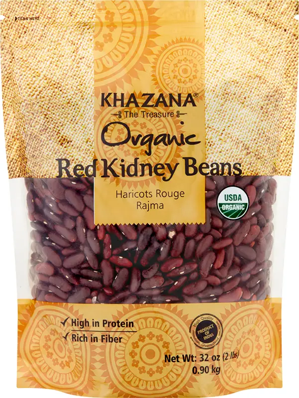 Khazana Organic Red Kidney Beans / Rajma (dark) 2Lbs