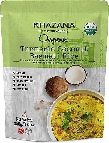 Khazana Organic Turmeric Coconut Basmati Rice (ready-to-eat) 1Pack