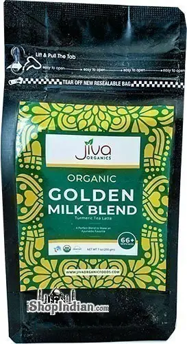 Jiva Organics Golden Milk Blend - Turmeric Tea Latte Mix 7Oz